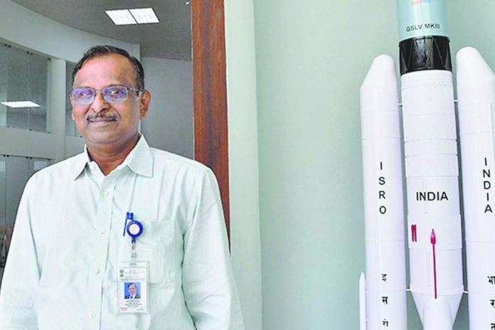 Dr. V. Narayanan, the new Chairman of ISRO, begins his leadership journey with a focus on advancing India’s space exploration and propulsion technologies. Dr. V. Narayanan, the newly appointed ISRO Chairman, standing beside a model of the GSLV Mk-III rocket at the ISRO facility.